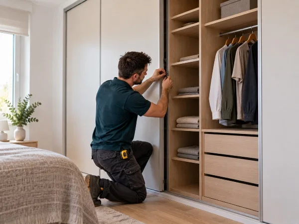 Armario empotrado integrado en una habitación