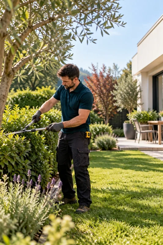 Trabajos de jardinería en la zona del Besaya
